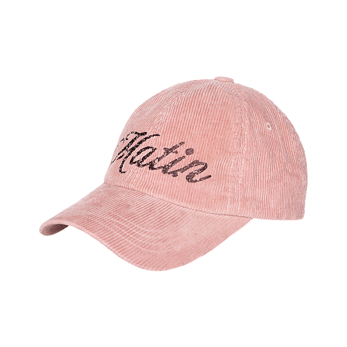 마뗑킴 크랙 스크립트 코듀로이 볼캡 핑크(Matin Kim Cracked Script Corduroy Ball Cap In Pink) - 2