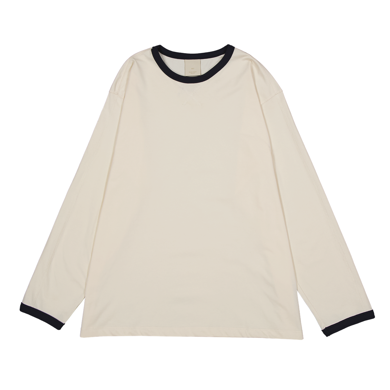 UMCM214CR Undermycar Mu.214 Classic Logo Coverstitch Ringer Long Sleeve Cream