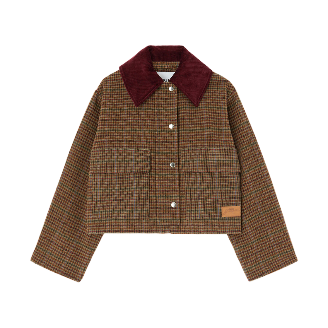 (W) 가니 자켓 체크 트윌 멀티컬러((W) Ganni Jacket in Check Twill Multicolour)