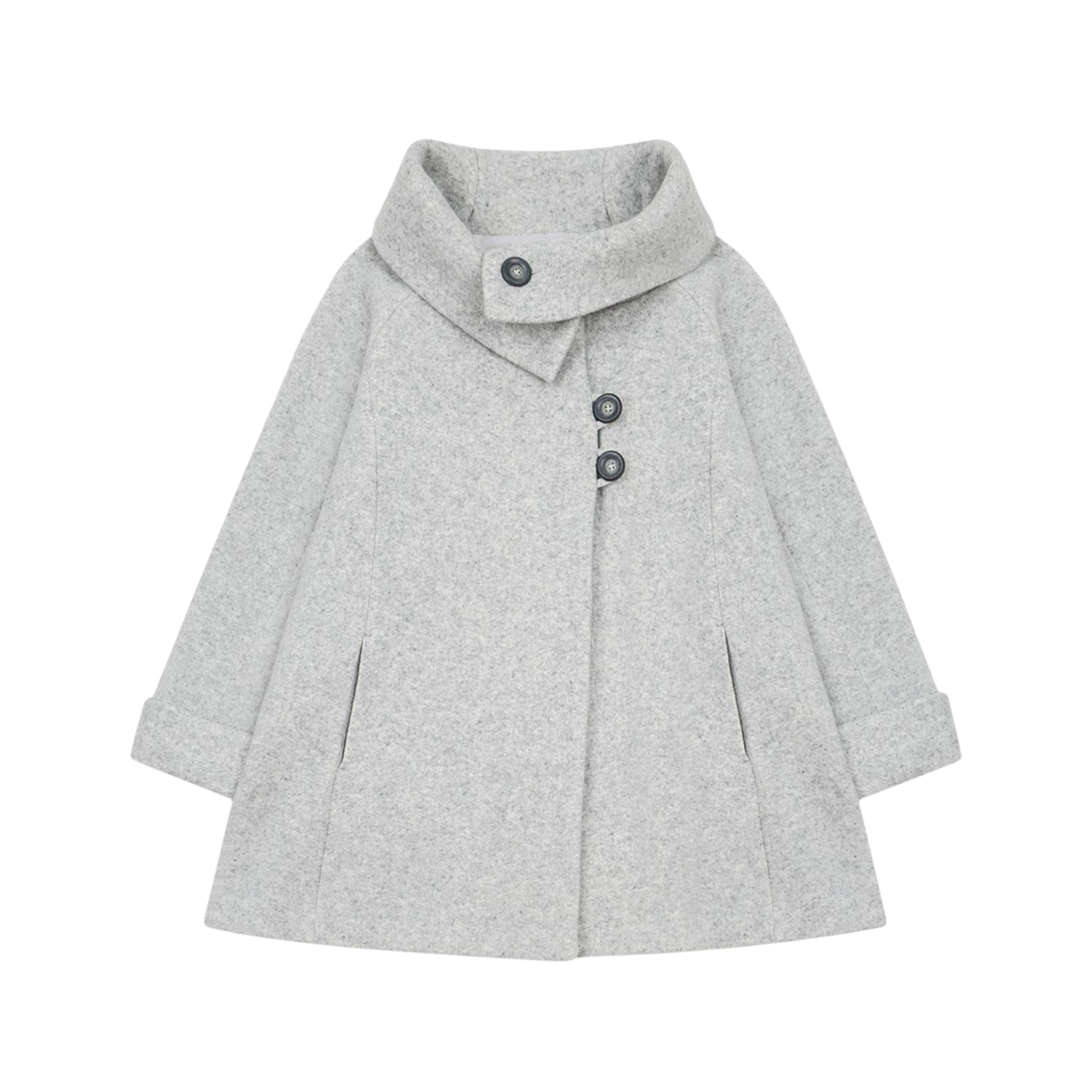 사파리스팟 카울넥 미드 코트 그레(Safarispot Cowl Neck Mid Coat Gray)