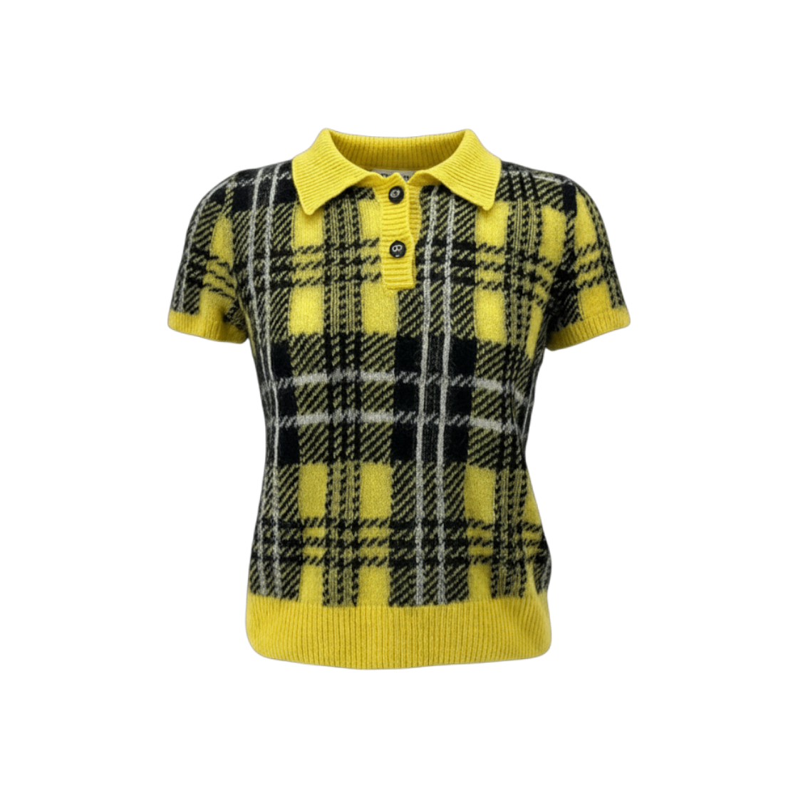 ITJMVDW9MQKG Christian Dior Mohair Check Short Sleeve Knit