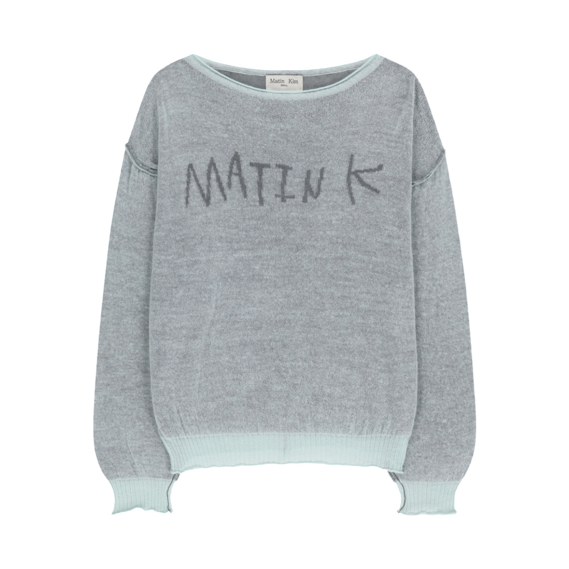 MK269OPO037MMT (W) Matin Kim Dual Tone Knit Pullover In Mint