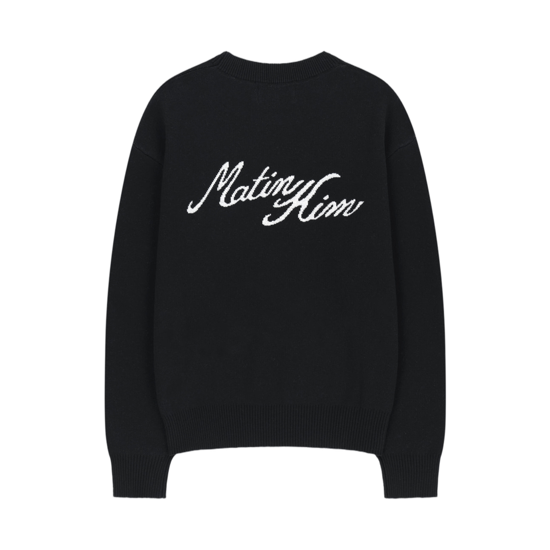 마뗑킴 캘리그래피 백 로고 니트 풀오버 블랙(Matin Kim Calligraphy Back Logo Knit Pullover In Black) - 2