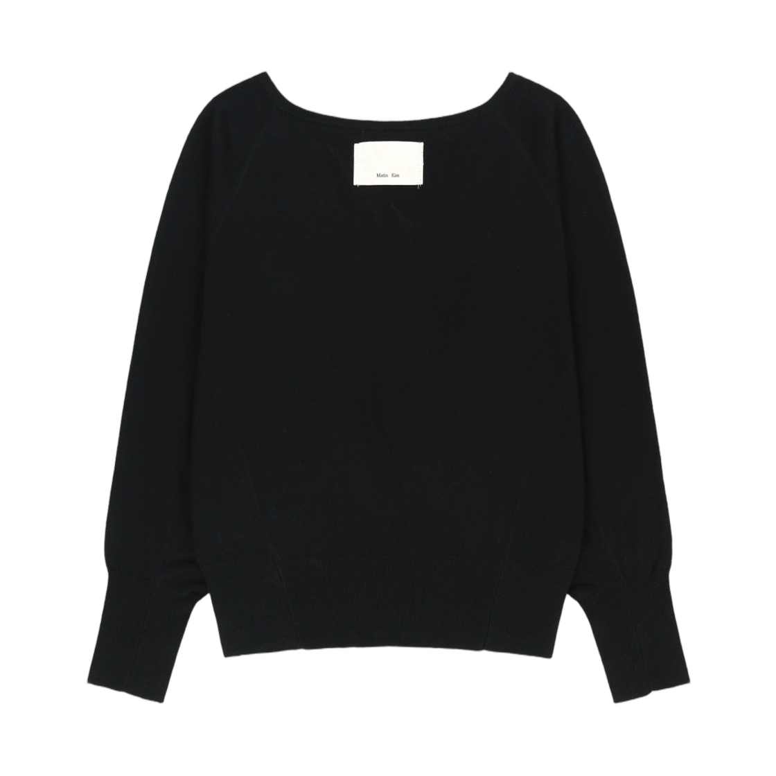 (W) 마뗑킴 베트윙 핏 보트넥 니트 풀오버 블랙((W) Matin Kim Betwing Fit Boat Neck Knit Pullover In Black) - 2