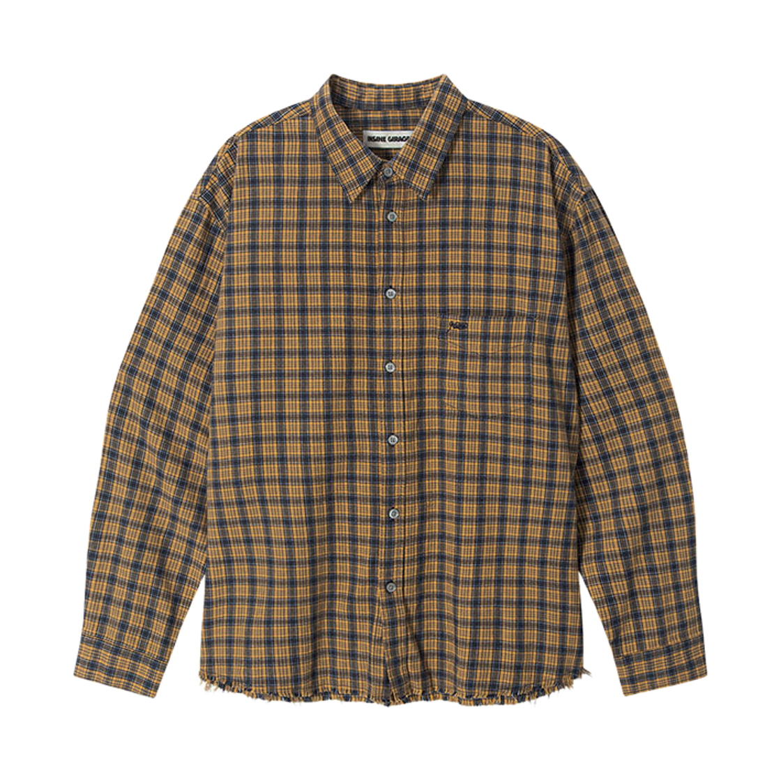 IG26FTP015YL INSANE GARAGE Washed Check Shirt_Yellow