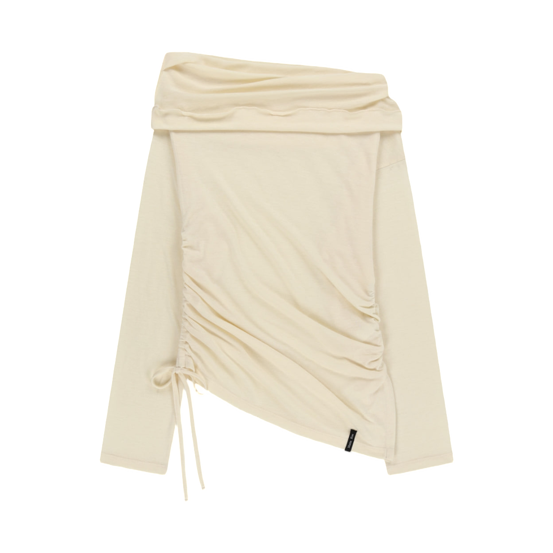 MK269OTS072MLE (W) Matin Kim Asymmetric Side Shirring Top In Light Beige