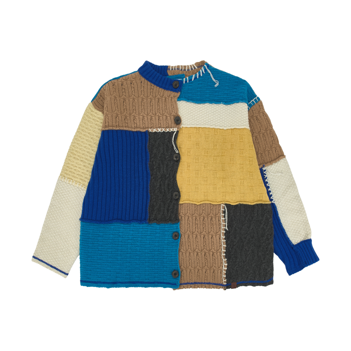 5755/001/330 Zara x Ader Error Patchwork Oversize Knit Cardigan Multicolor