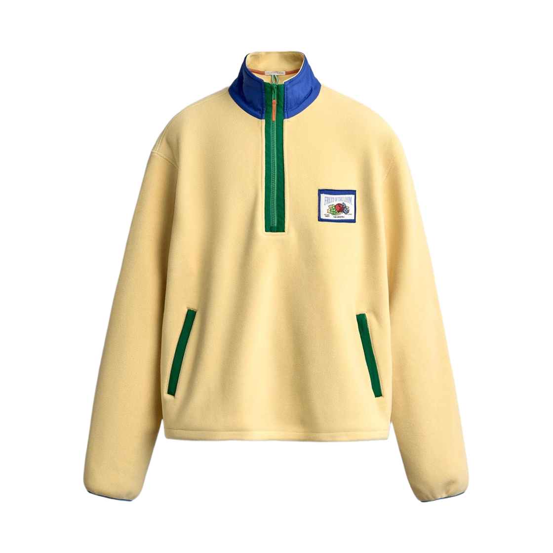 2878/306/300 Zara x Fruit Of The Loom Patch Fleece Sweatshirt Yellow