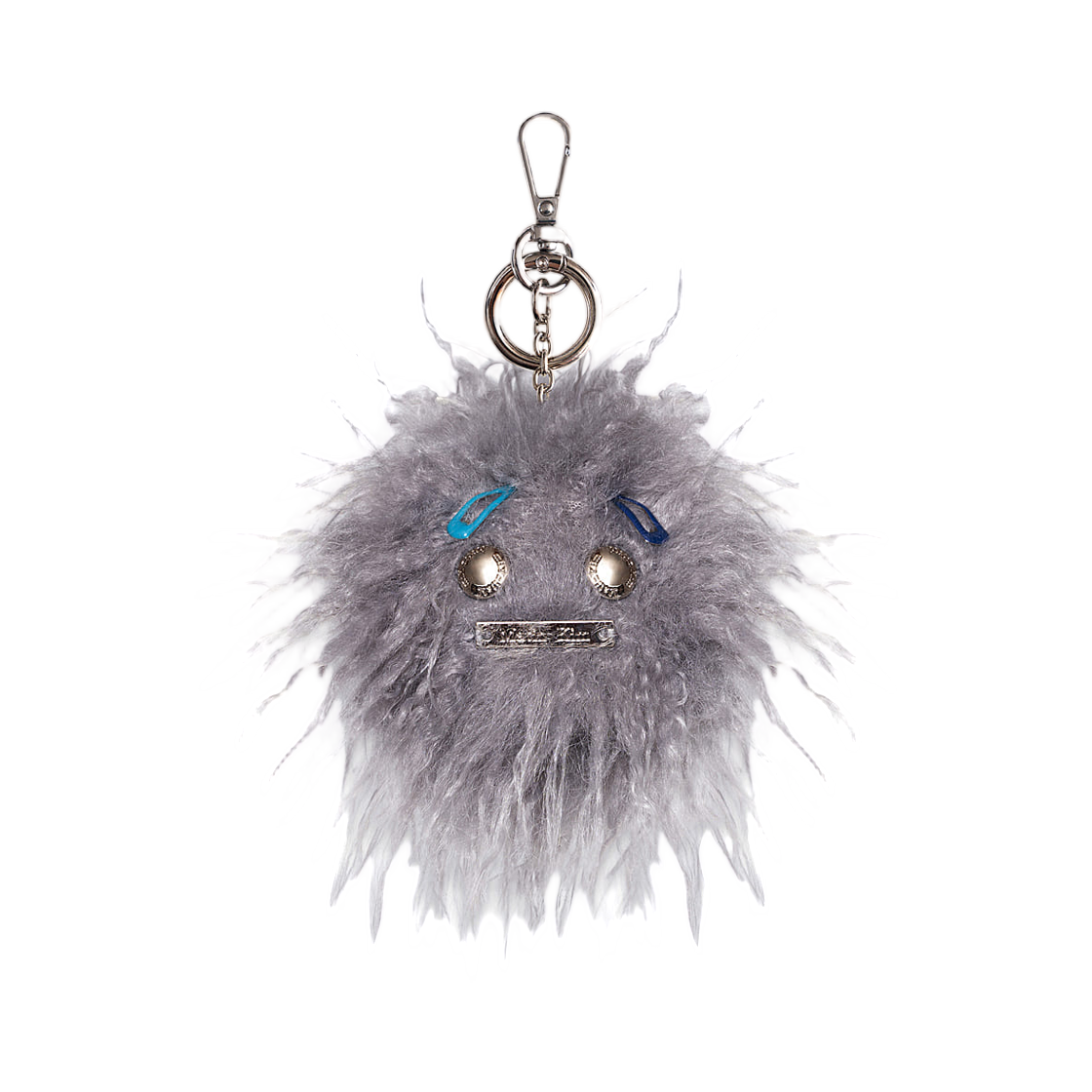 MK269OKE002MGY Matin Kim Oddball Fur Keyring In Grey