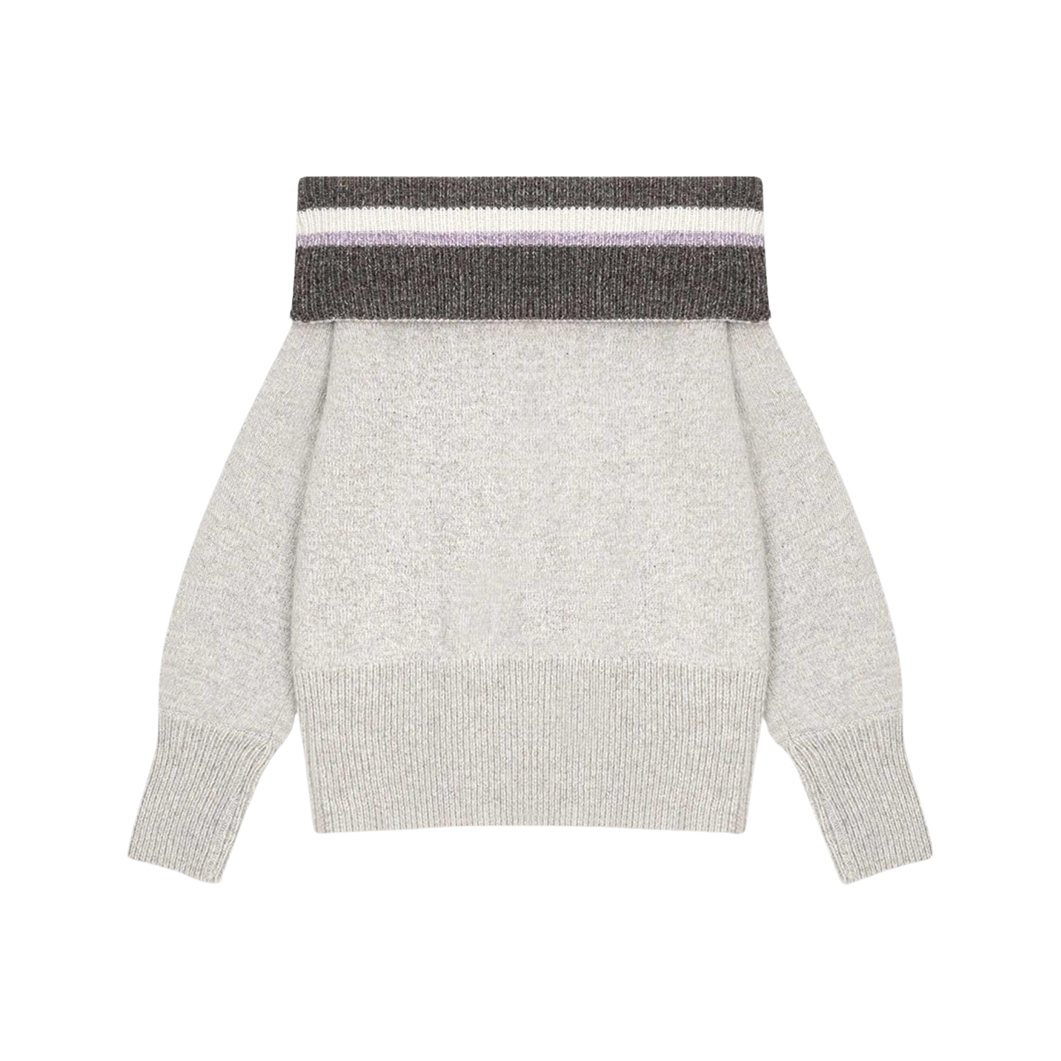 사파리스팟 오프숄더 헤비 니트 베이지/퍼플(Safarispot Off Shoulder Heavy Knit Beige/Purple) - 1