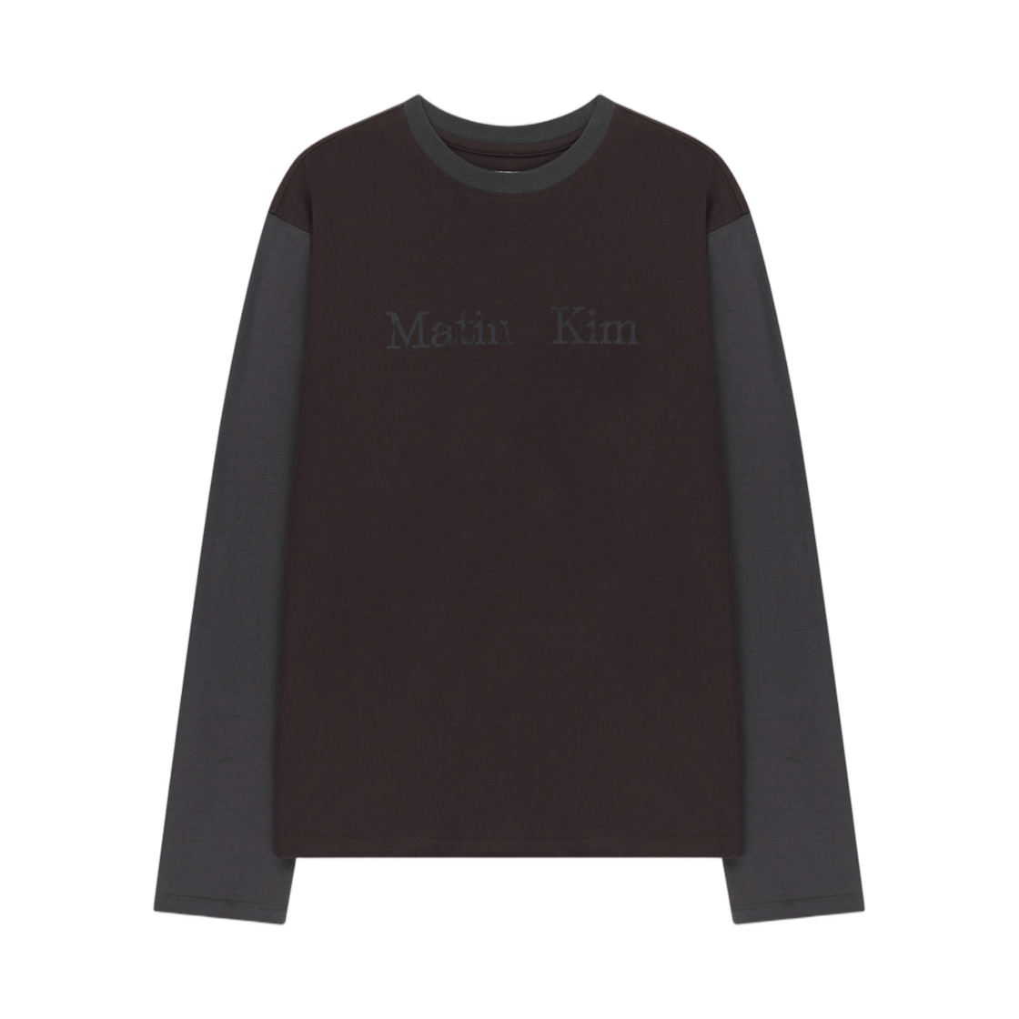 MK2677TS331UBR Matin Kim Tonal Block Logo Top In Brown