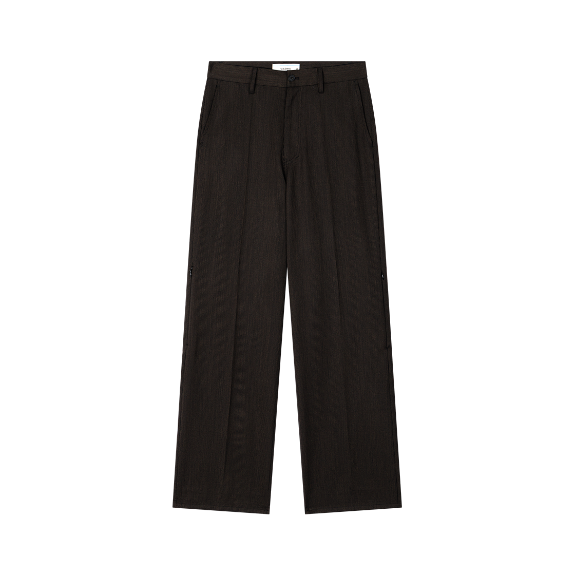 WVNS26344 Waviness Reveal Zip Straight Trousers Black Brown Stripe