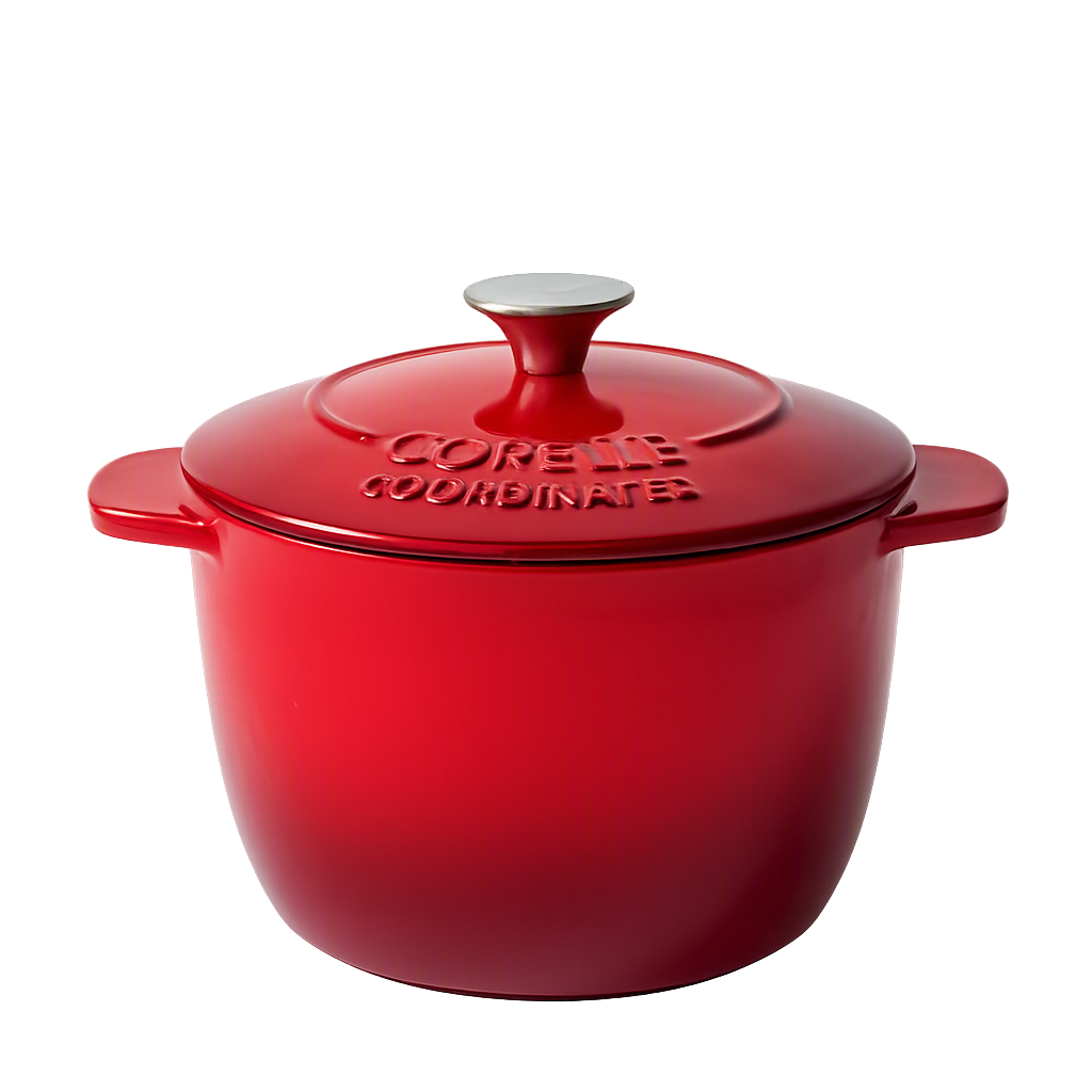 COR134 Corelle Coordinates Cast Iron Scarlett Red 1.75L Rice Pot