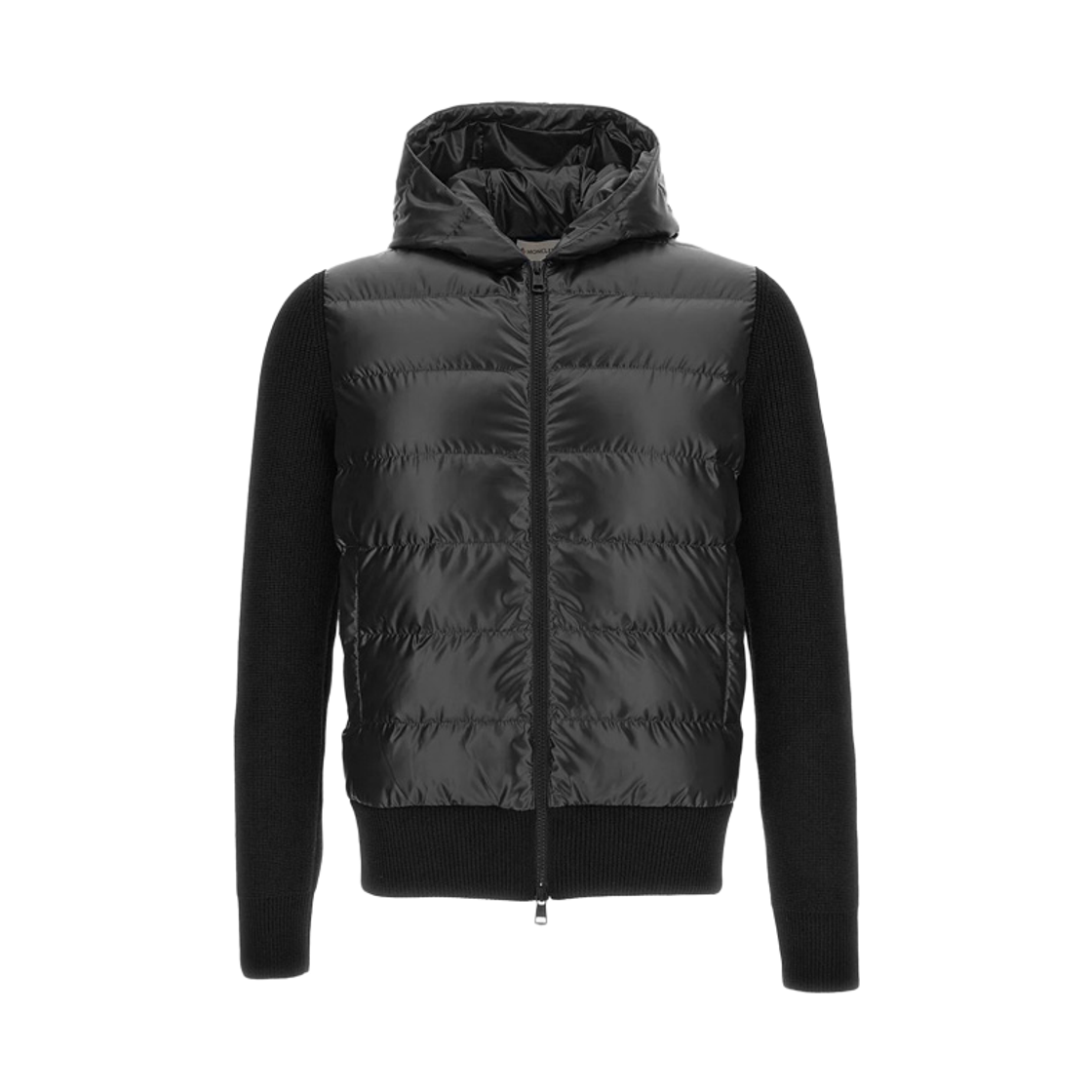 9B000 28 M1131 999 [15% 쿠폰] Moncler Logo Patch Knit Mix Lightweight Down Jacket Black - 26FW