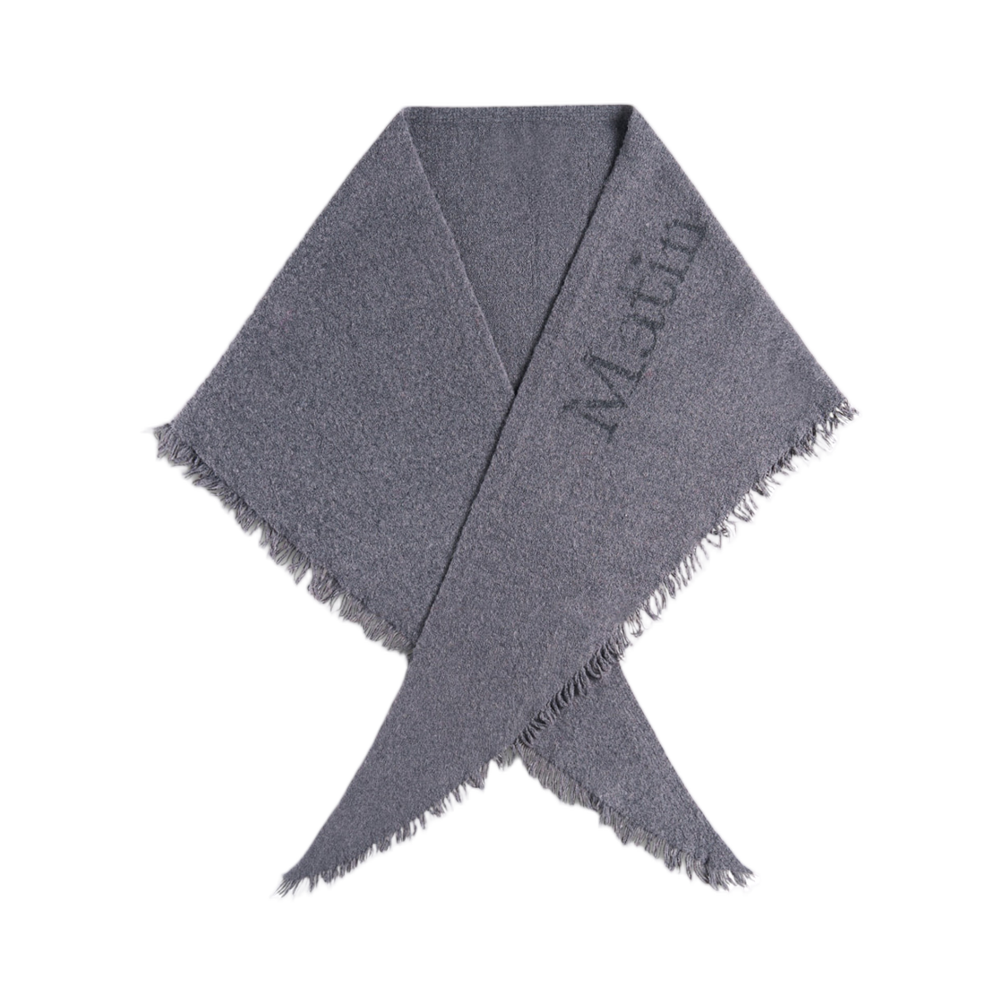 MK2677MF002MGY Matin Kim Fuzzy Triangle Fringe Muffler In Grey