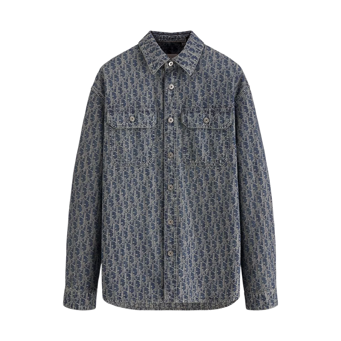 643D584A3838-C530 Dior Oblique Denim Overshirt Blue
