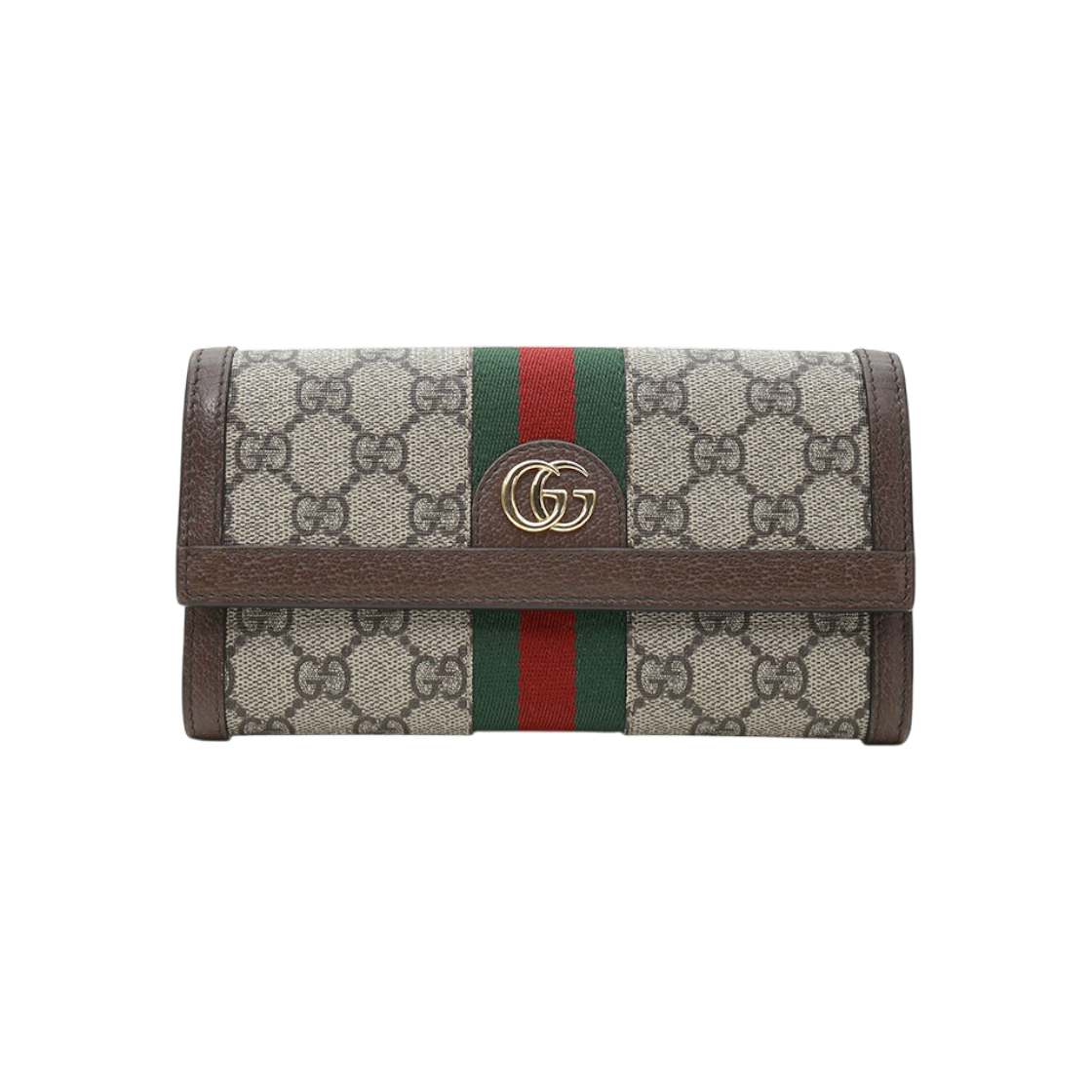 ITWITV8CQ37K Gucci GG Supreme Canvas Brown Leather Ophidia Wallet