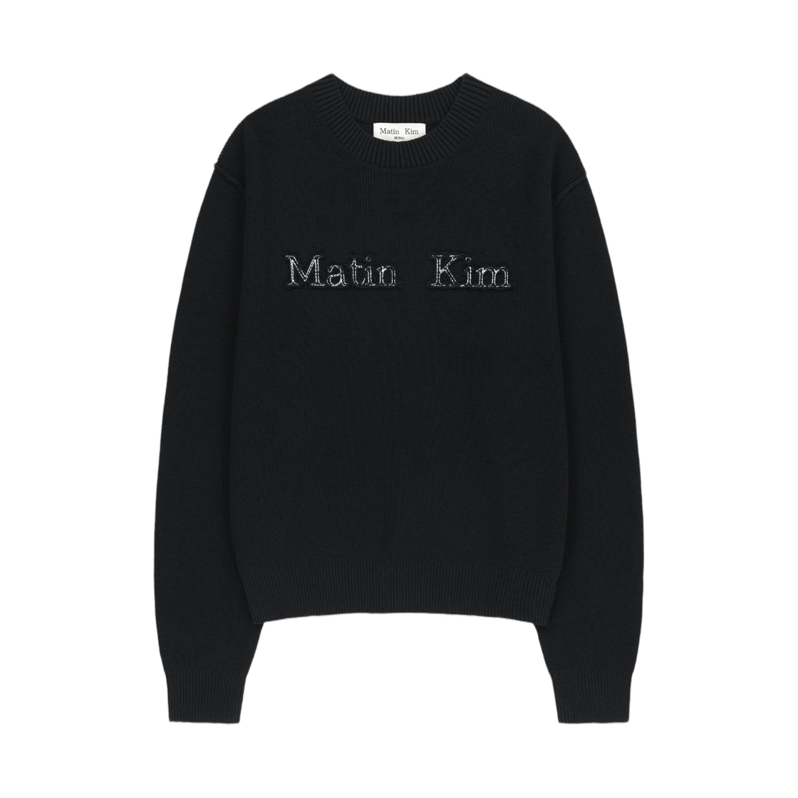 MK2600PO324MBB Matin Kim Applique Logo Knit Pullover In Black