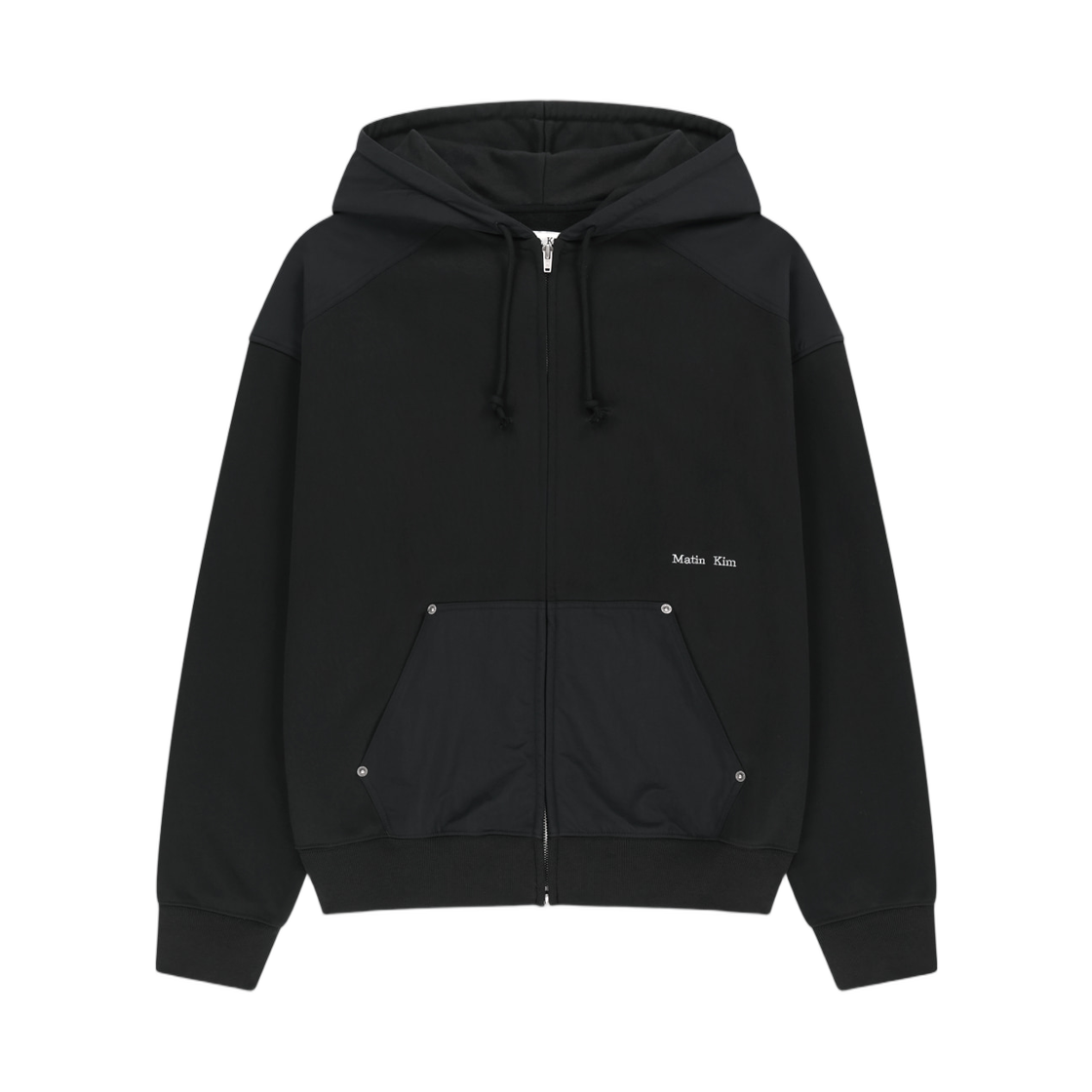 MK2677JP330UCH Matin Kim Color Block Hoody Zip Up In Charcoal