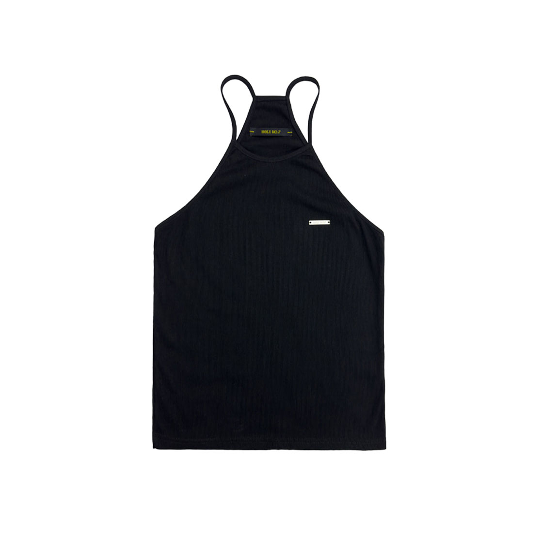 7BT2EB26WOB000 Holy Number 7 Stitch Halter Neck Top Black