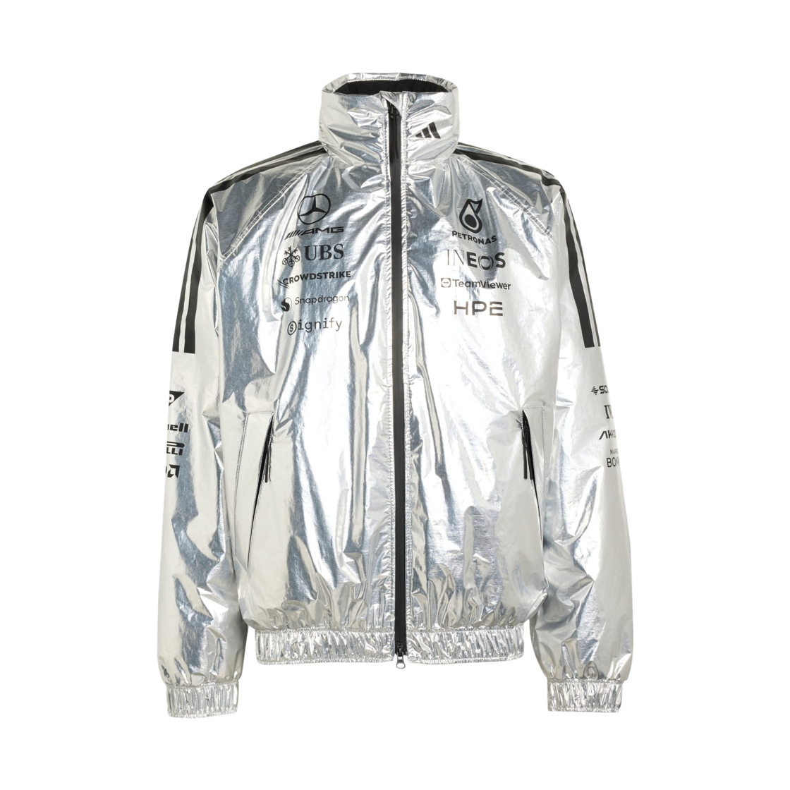 LD6554 Adidas x Mercedes AMG Petronas F1 Team Silver Jacket Pro Silver Metallic - KR Sizing (Non Marking Ver.)