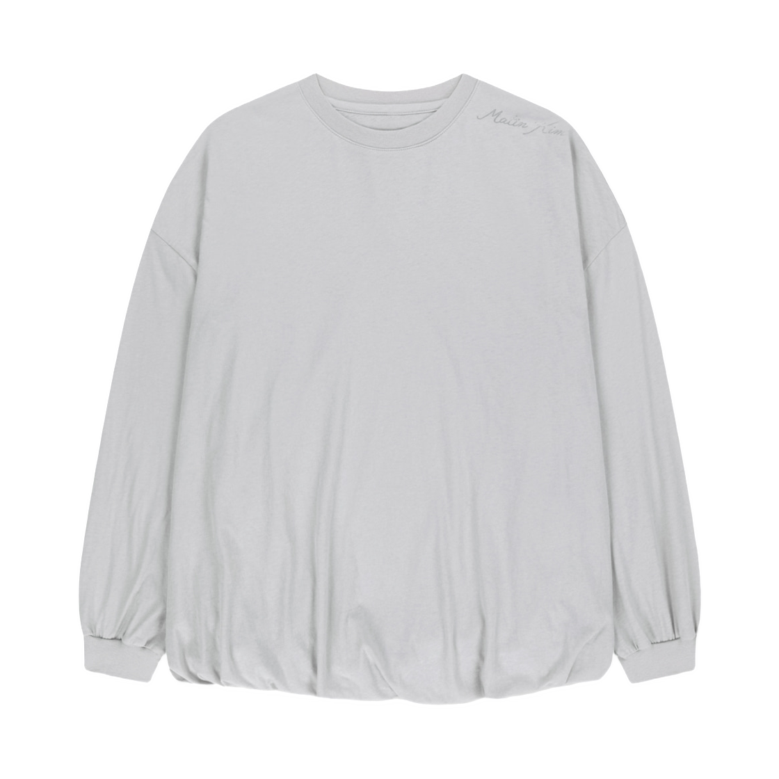 MK2677TS052MLG Matin Kim Blouson Hem Overfit Top In Light Grey