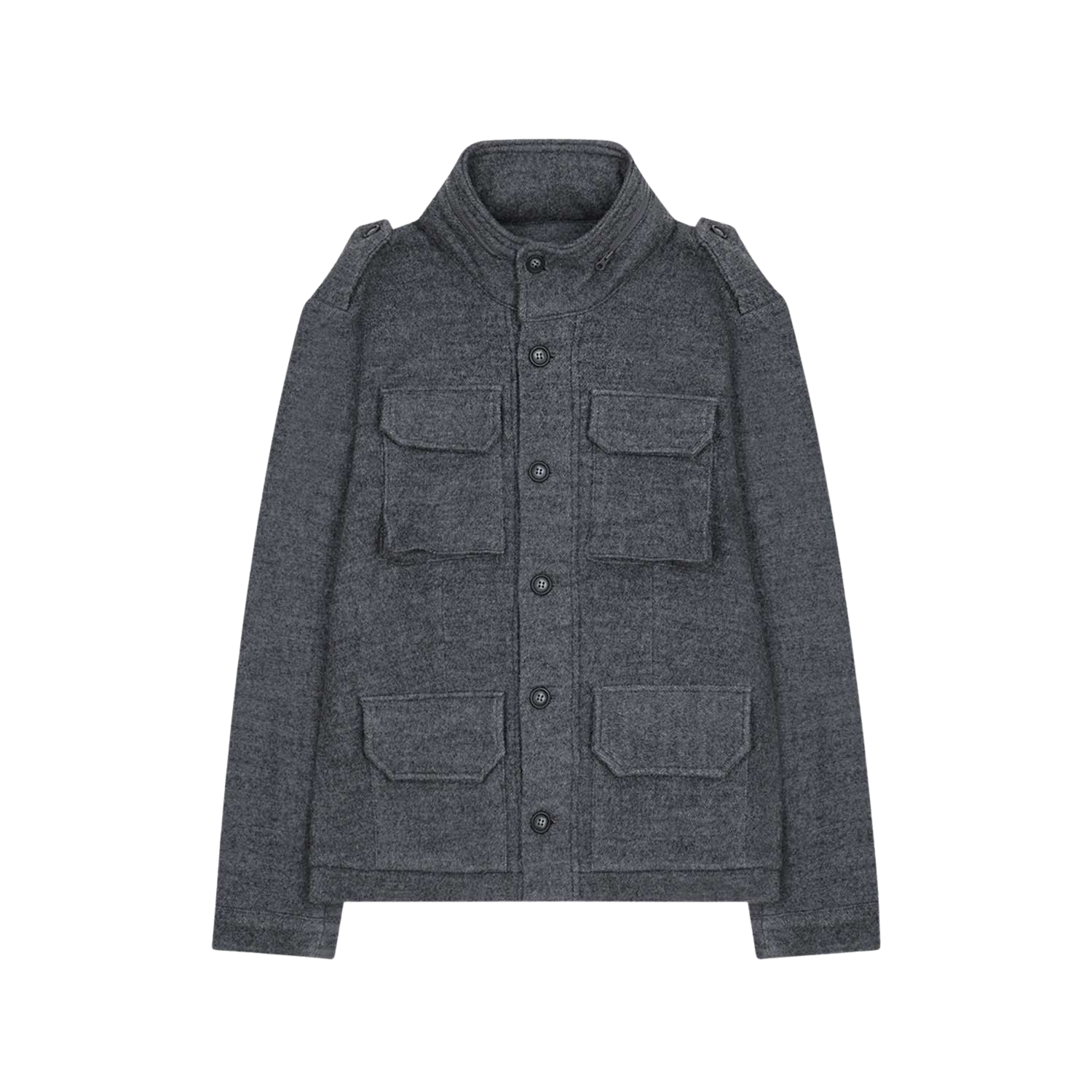 SCGFW23WHJ005CHA Safarispot Texture Wool Field Jacket Charcoal