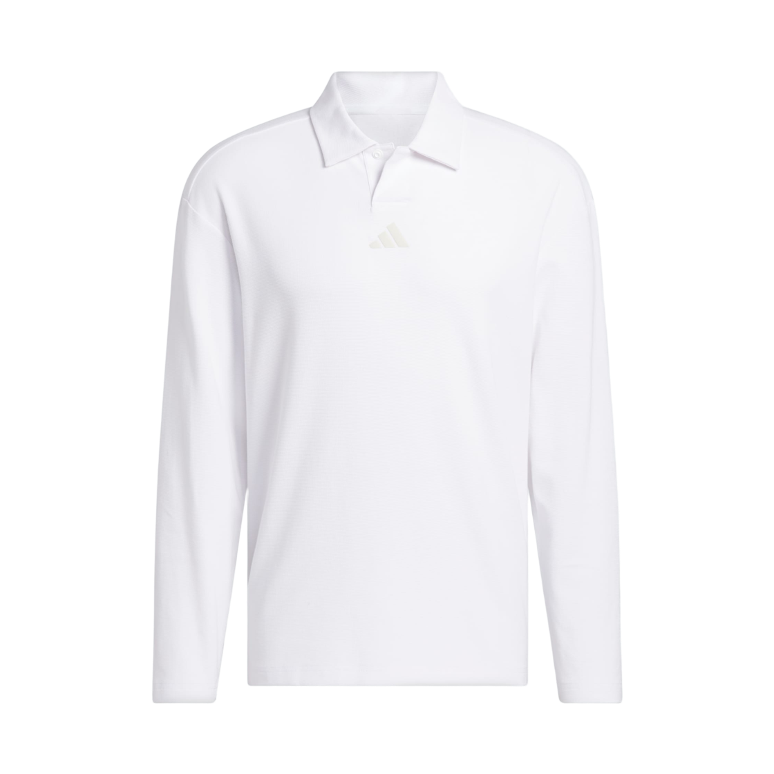 JN3037 Adidas Beyond The Course Long Sleeve Loose Fit Polo Shirt White - KR Sizing