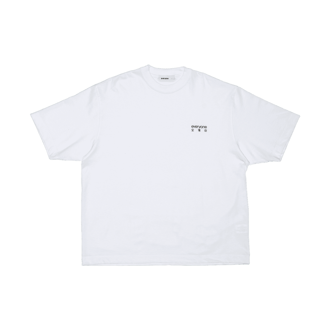 에브리원 x ooak 레코드 Ok 코리안 로고 티셔츠 화이트(everyone x ooak records Ok Korean Logo T-Shirt White) - 1