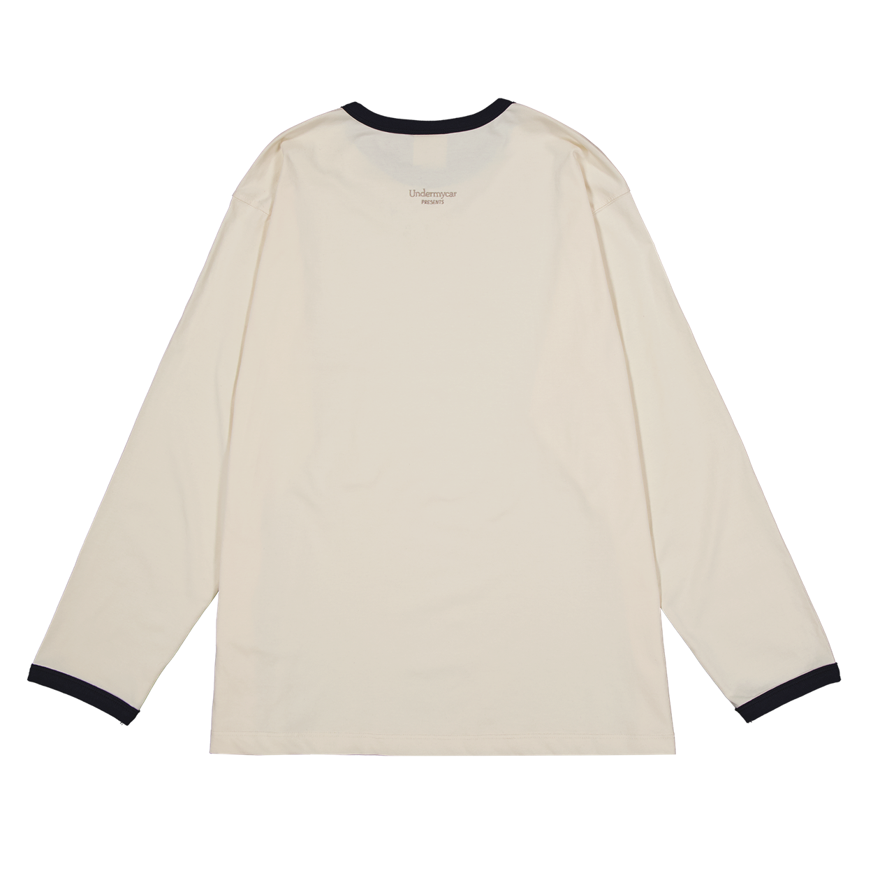 언더마이카 무.214 클래식 로고 커버스티치 링거 롱 슬리브 크림(Undermycar Mu.214 Classic Logo Coverstitch Ringer Long Sleeve Cream) - 2