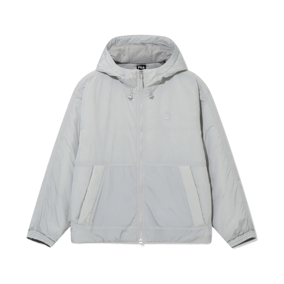 1100FS264JK01X003091 [5% 적립] FILA Lightweight Hood Puffer Jacket Silver