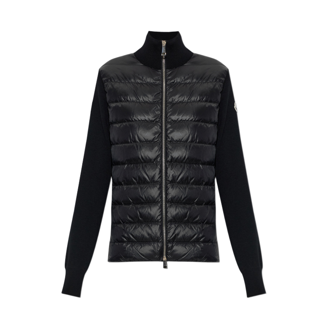 9B000 36 M1131 999 [15% 쿠폰] Moncler Logo Patch Knit Mix Lightweight Down Jacket Black - 26FW