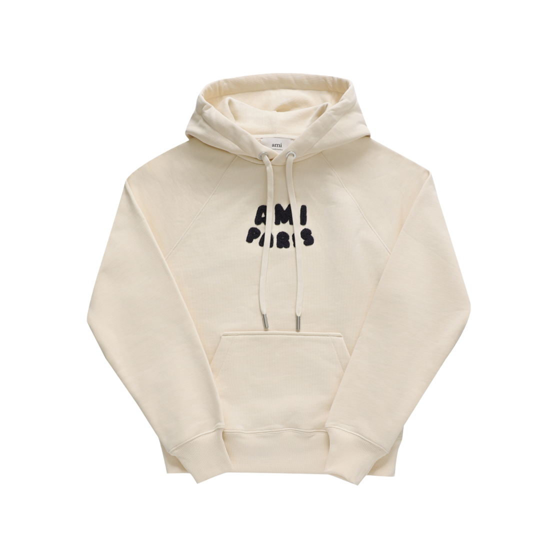 USW275 747 136 [15% 쿠폰] AMI Paris Patch Cotton Hoodie White Cream