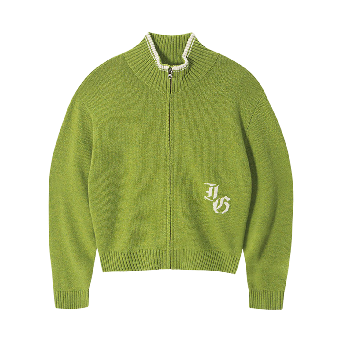 인세인개러지 베이직 풀집업 니트_그린(INSANE GARAGE  Basic Full Zip-Up Knit_Green)