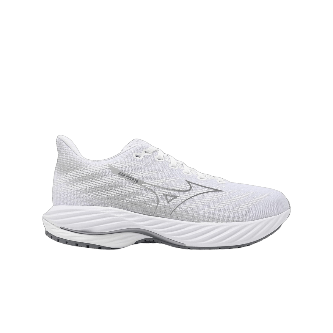 J1GC240304 Mizuno Wave Rider 28 White Ultimate Grey - 2E