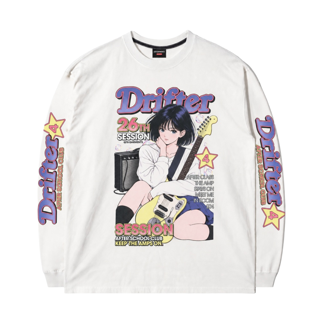 QAAMTL005IVO QT8 GARMENTS Drifter Washed Long Sleeve Ivory