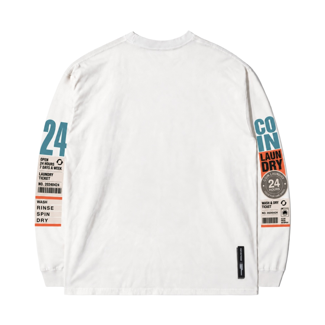 큐티에잇 가먼츠 24 코인 런드리 워시드 롱 슬리브 아이보리(QT8 GARMENTS 24 Coin Laundry Washed Long Sleeve Ivory) - 2