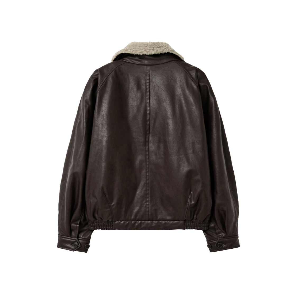 인사일런스우먼 에비에이터 포우 레더 자켓 브라운(INSILENCE WOMEN Aviator Faux Leather Jacket BROWN) - 2