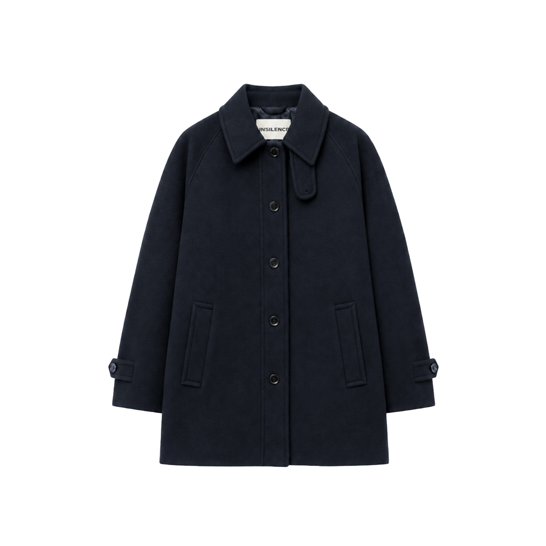 인사일런스우먼 소프트 하프 발마칸 코트 다크 네이비(INSILENCE WOMEN Soft Half Balmacaan Coat DARK NAVY) - 1