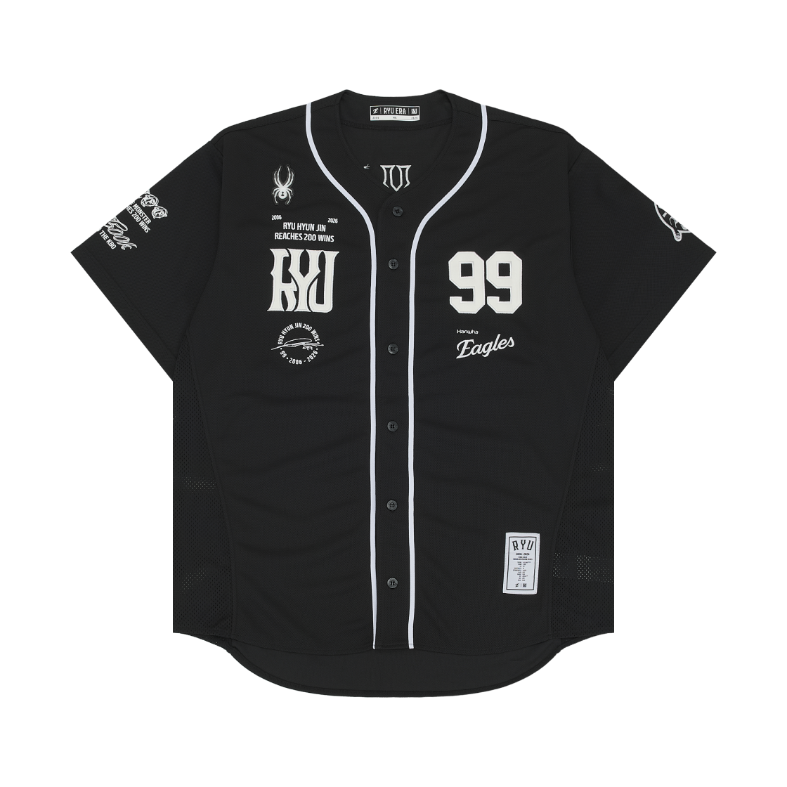 한화 이글스 스파이더 류현진 플레이어 브랜드 컬렉션 유니폼 블랙 류현진 (마킹 버전)(Hanwha Eagles Spyder Ryu Hyun Jin Player Brand Collection Uniform Black Ryu Hyun Jin (Marking Ver.))