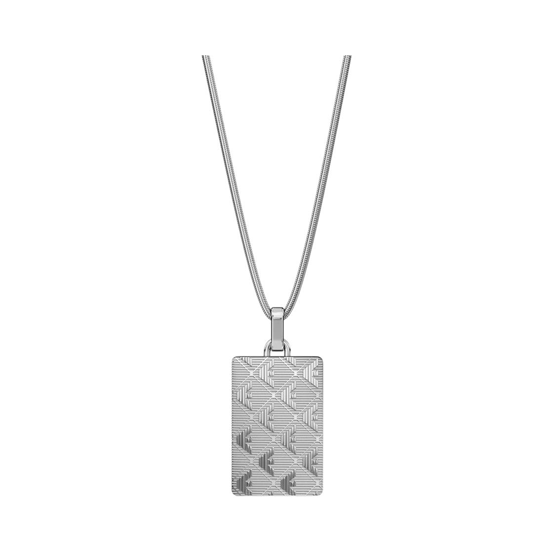 EGS3362040 Emporio Armani Logo Tag Necklace Silver