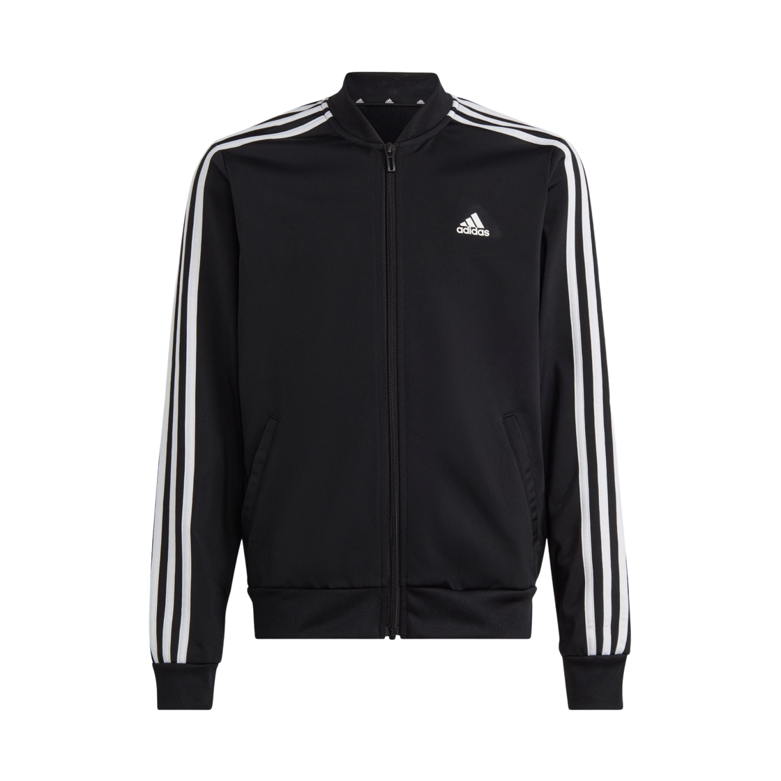 (키즈) 아디다스 에센셜 삼선 트랙수트 블랙 화이트 - KR 사이즈((Kids) Adidas Essentials 3-Stripes Tracksuit Black White - KR Sizing) - 2