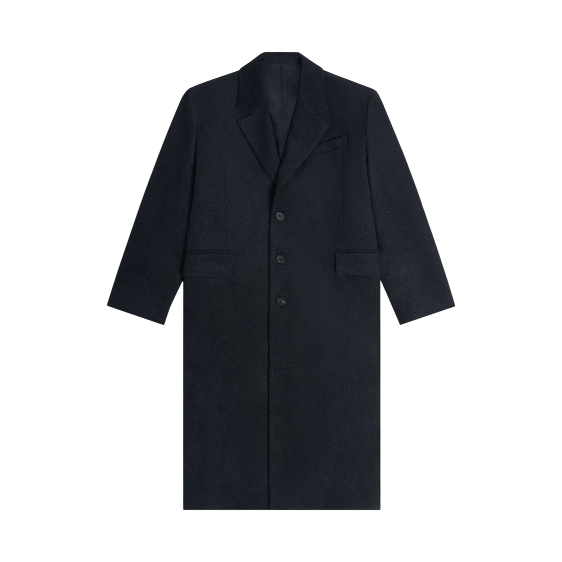 0026FROM008 STRANGER Relaxed Fit Cashmere Blend Chest Single-Breasted Coat