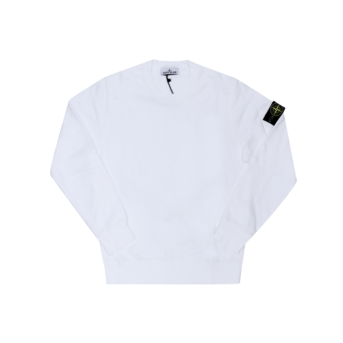 L2S156100060 S0051 V0001 [15% 쿠폰] Stone Island 6100060 Organic Cotton Fleece Regular-Fit Crewneck Sweatshirt with Raglan Sleeves White - 26FW