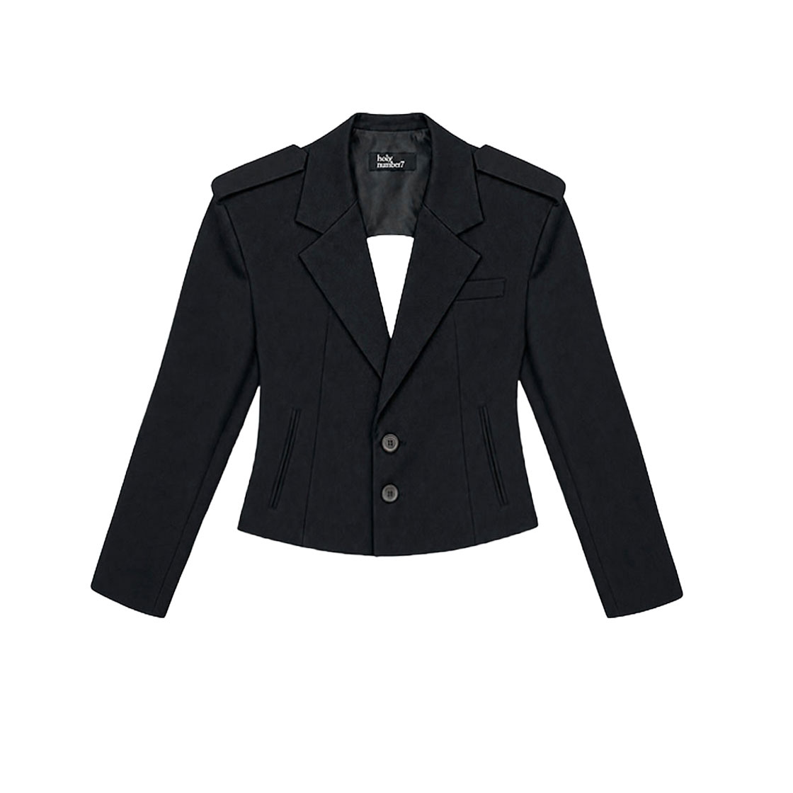 7JA2FC23WSB000 Holy Number 7 Back Cut-Out Tailored Jacket