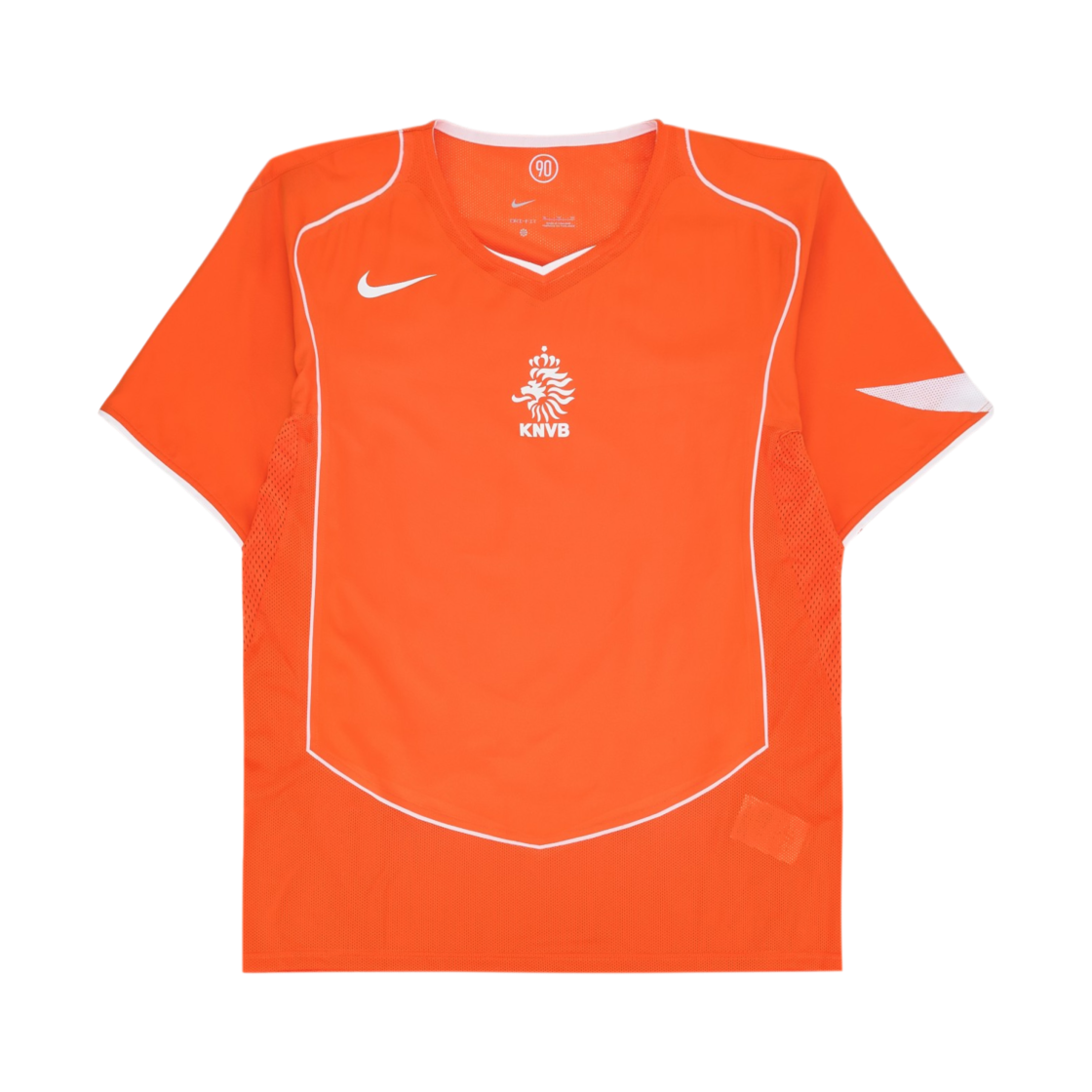 HV4427-819 Nike Netherlands 2004 Total 90 Reissue Soccer Replica Jersey Safety Orange White (Non Marking Ver.)