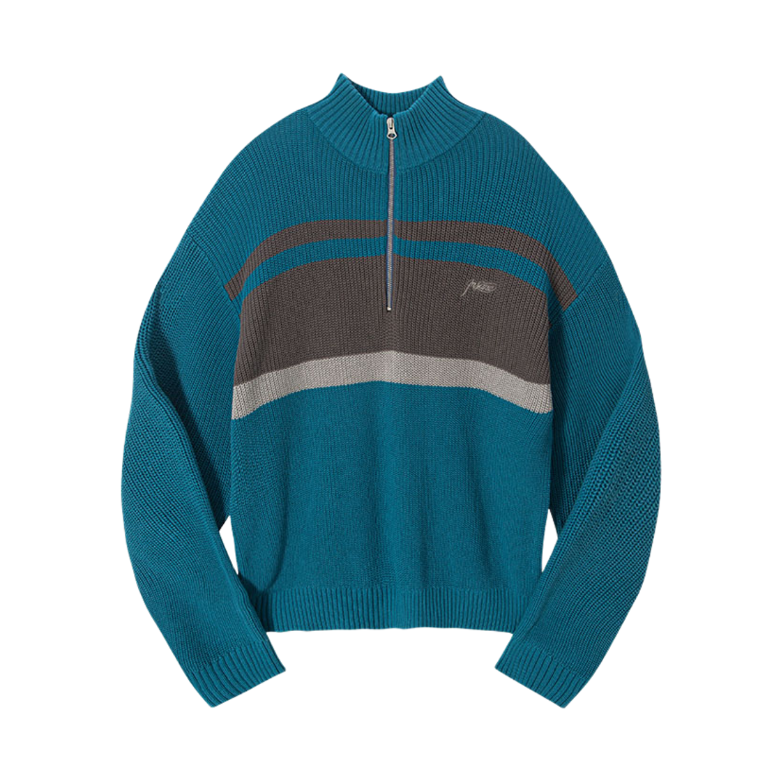 인세인개러지 베이직 풀집업 니트_틸(INSANE GARAGE  Basic Full Zip-Up Knit_Teal)