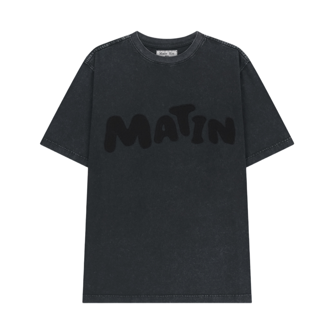MK269OTS371UCH Matin Kim Waffle Applique Logo Top In Charcoal