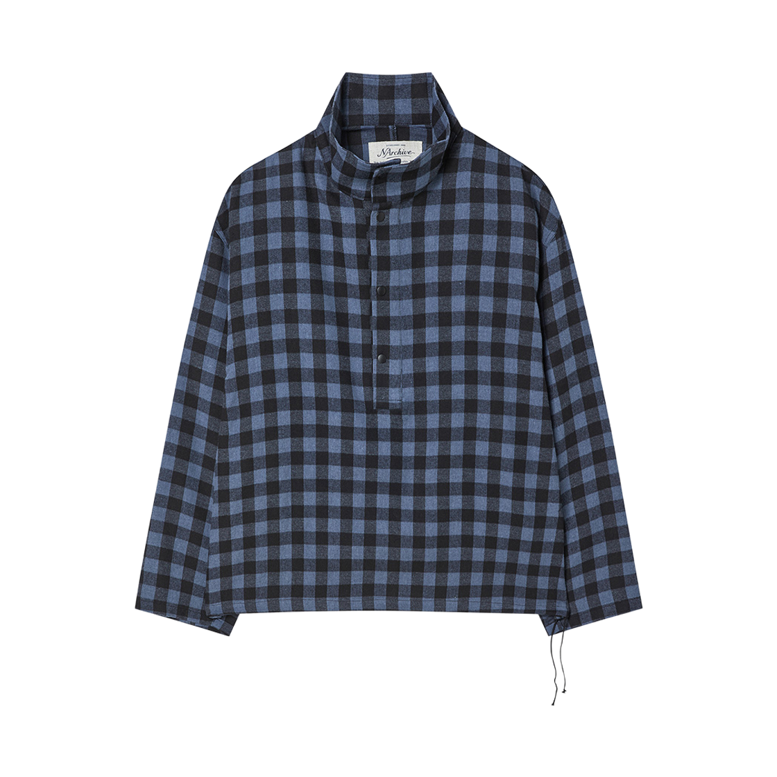 NV26FALS05BL N ARCHIVE Texture Check High-Neck Shirts Blue