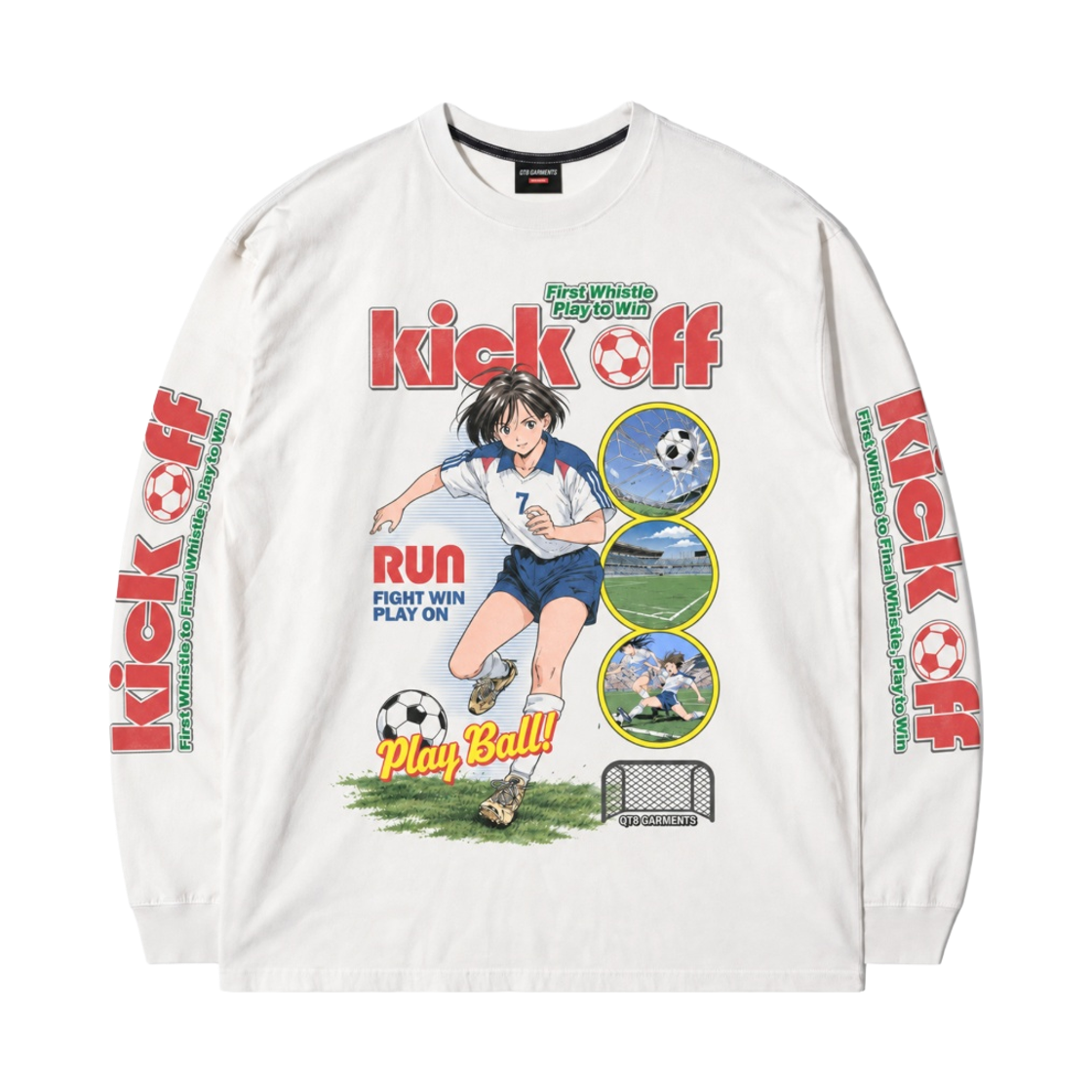 QAAMTL003IVO QT8 GARMENTS Kick-Off Washed Long Sleeve Ivory